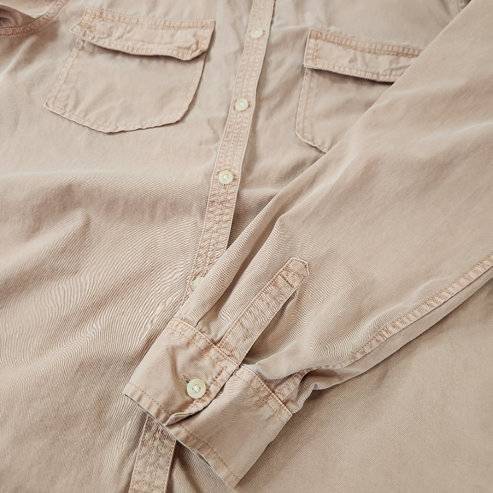 Banana Republic Shirt Womens L Dusty Rose Button Up Utility Soft Wash Casual - Picture 11 of 12